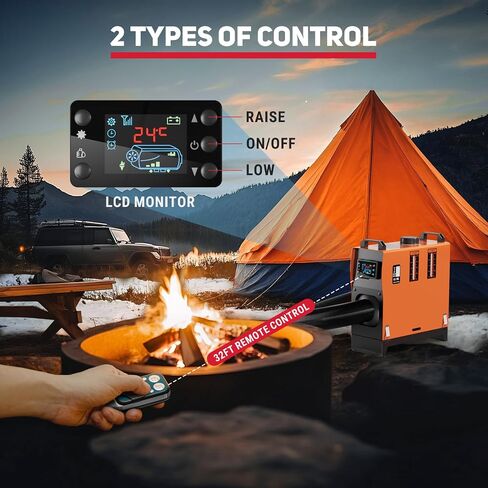 Diesel Heater, 5KW 12V Diesel Air Heater with Remote Control & LCD Display, All in One Portable Diesel Heater with 5L/1.3Gal Fuel Tank, Low Noise Parking Heater for Truck RV Camper Boat Tent Garage in Kuwait