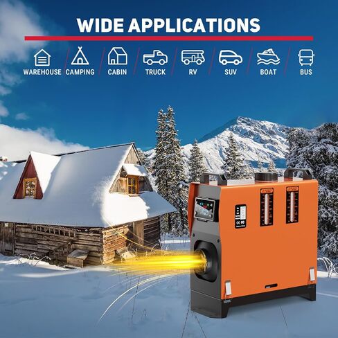 Diesel Heater, 5KW 12V Diesel Air Heater with Remote Control & LCD Display, All in One Portable Diesel Heater with 5L/1.3Gal Fuel Tank, Low Noise Parking Heater for Truck RV Camper Boat Tent Garage in Kuwait
