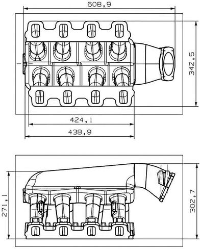 HI-RAM EFI SHEAKE MNIFOLD Aluminium 102mm Bore متوافق مع GM LS3 L76 L92 L99 CHEVY 6.0L 6.2L V8 300-117 (102 مم أسود) in Saudi Arabia