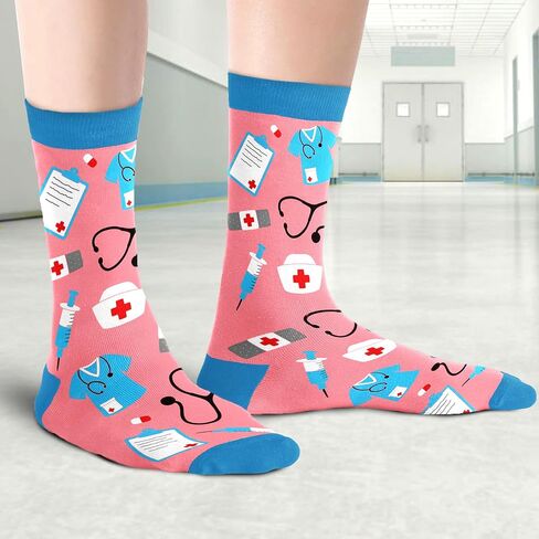 VICRAZY Gifts for Women – Funny Nurse Socks, Cool Presents for Nurses, Unique Nurse Presents, Stocking Stuffers for Nursing Students, RN & Doctor Christmas Gifts for women in Kuwait