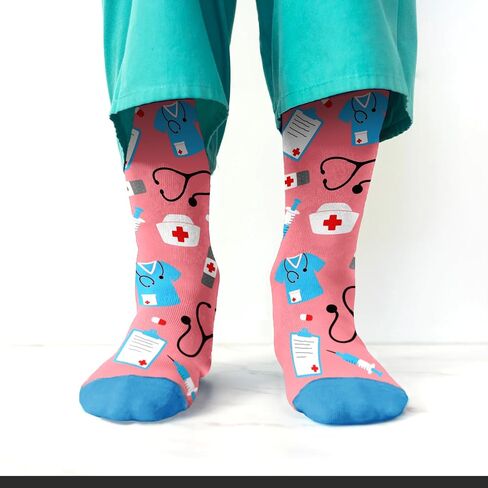 VICRAZY Gifts for Women – Funny Nurse Socks, Cool Presents for Nurses, Unique Nurse Presents, Stocking Stuffers for Nursing Students, RN & Doctor Christmas Gifts for women in Kuwait