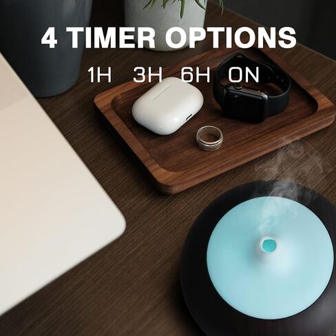550ml Large Capacity Essential Oil Diffuser with 6 Essential Oil Set, Aromatherapy Ultrasonic Air Humidifier with Timer Setting, 7 Color LED Night Light and Waterless Auto-Off Functions for Home, Spa in Saudi Arabia