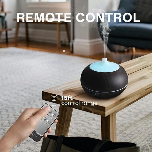 550ml Large Capacity Essential Oil Diffuser with 6 Essential Oil Set, Aromatherapy Ultrasonic Air Humidifier with Timer Setting, 7 Color LED Night Light and Waterless Auto-Off Functions for Home, Spa in Saudi Arabia