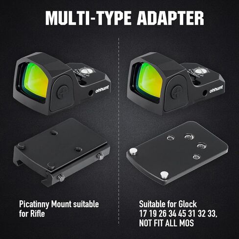 Ohhunt RD-005 منظر نقطة حمراء متوافق مع بصمة RMR وPicatinny Mount Micro Reflex Sight 2 MOA Dot و32 MOA Circle in Saudi Arabia