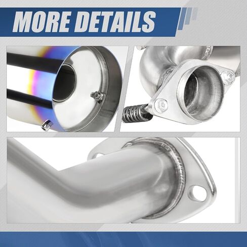 Auto Dynasty 4.5 Inches Round Muffler Tip Catback Exhaust System Compatible with 2000-2004 Toyota Celica GT GTS 1.8L, Stainless Steel in Saudi Arabia