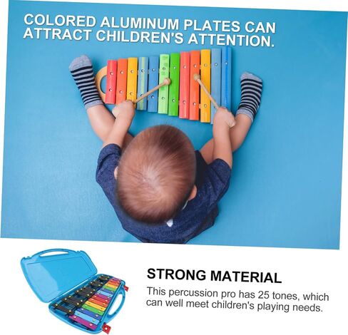 1Pc Note Metal Percussion Xylophone for Early Education Musical Instrument with Stable Base Colorful Keys Safe Metal Plastic Design for Music Development in Saudi Arabia