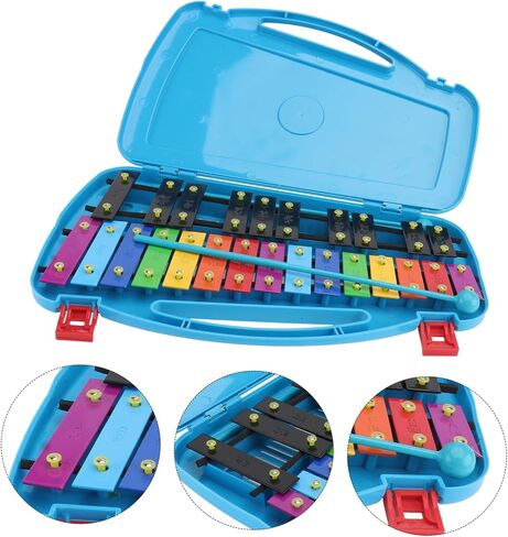 1Pc Note Metal Percussion Xylophone for Early Education Musical Instrument with Stable Base Colorful Keys Safe Metal Plastic Design for Music Development in Saudi Arabia