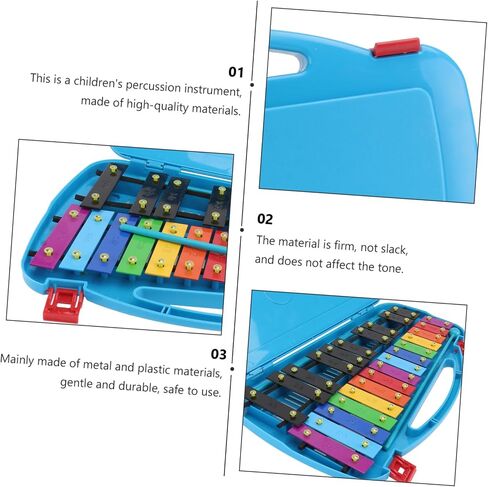 1Pc Note Metal Percussion Xylophone for Early Education Musical Instrument with Stable Base Colorful Keys Safe Metal Plastic Design for Music Development in Saudi Arabia