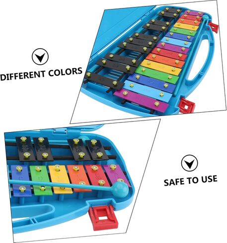 1Pc Note Metal Percussion Xylophone for Early Education Musical Instrument with Stable Base Colorful Keys Safe Metal Plastic Design for Music Development in Saudi Arabia