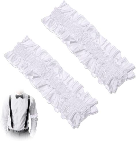 2 PCS Sleve Salters ، Arm Garter Sleeve Vintage anti slip leady ledcty belt costume starly armal stirlers for men dress party accessories for classics party (Black) in Saudi Arabia