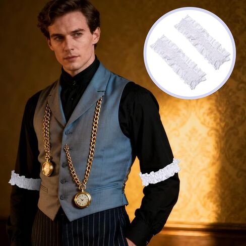 2 PCS Sleve Salters ، Arm Garter Sleeve Vintage anti slip leady ledcty belt costume starly armal stirlers for men dress party accessories for classics party (Black) in Saudi Arabia