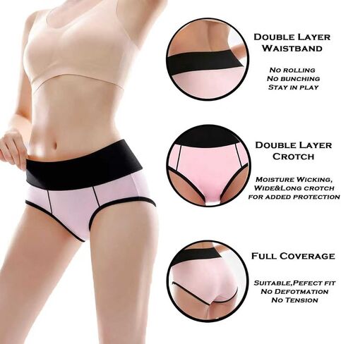 6 Pack Ladies Cotton Briefs Women's Soft Mid-High Waisted Panties Breathable Full Coverage Underwears in Saudi Arabia