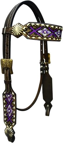 طقم طوق رأس وطوق صدر ممتاز من جلد الحصان الأمريكي الغربي الأصلي in Kuwait