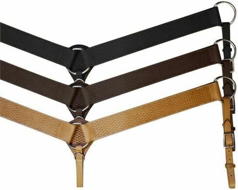 2" Wide Leather Breast Collar w/Basketweave Tooling in Saudi Arabia