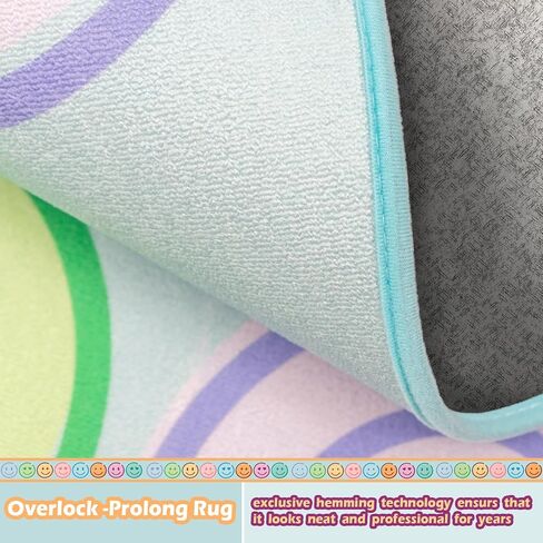 8' x 10' Classroom Rug, Carpets Schoolgirl Style Pastel Smileys Educational Area Rugs for Kids Room Seating Décor, Play Carpet for Teaching and Playroom in Saudi Arabia