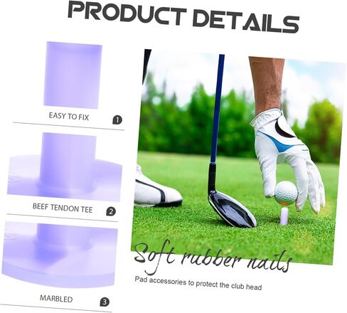 5Pcs Flexible Rubber Golf Tees Purple Marble Pattern Golf Ball Holders Stable Practical Stands for Driving Range and Practice Mat Accessories in Saudi Arabia
