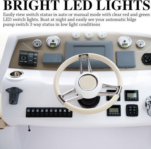 1500gph Automatic Bilge Pump Boat Bilge Pump 12v 24v 3 Way Switch Panel with Built in 15a Circuit Breaker Plumbing Installation Kit for Boat Accessories in Saudi Arabia