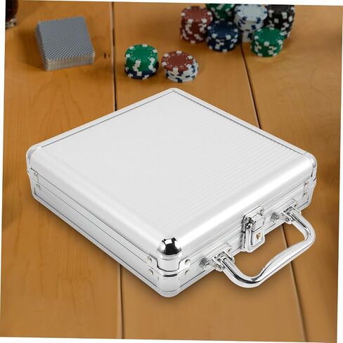 Large Capacity Poker Chip Case Alloy Poker Cards Carrying Container with Handle Practical Storage Cards and Dice for Organizing and Transporting in Saudi Arabia