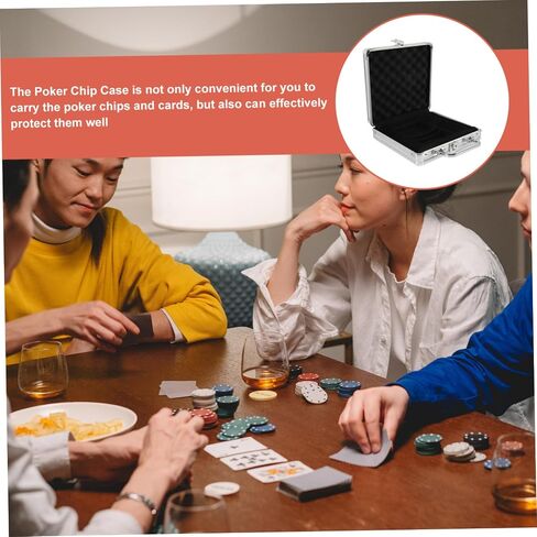 Large Capacity Poker Chip Case Alloy Poker Cards Carrying Container with Handle Practical Storage Cards and Dice for Organizing and Transporting in Saudi Arabia