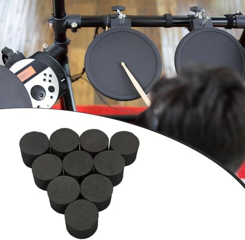 DYNWAVE 10Pcs Electronic Drum Trigger with Sticky Black Easy DIY Installation Good Elastic Sponges 20mm in Height, 36x20mm in Saudi Arabia