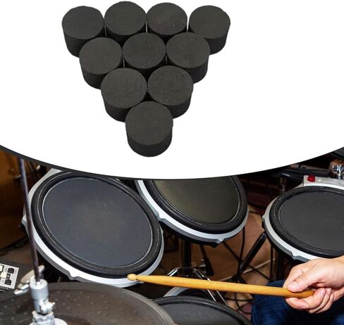 DYNWAVE 10Pcs Electronic Drum Trigger with Sticky Black Easy DIY Installation Good Elastic Sponges 20mm in Height, 36x20mm in Saudi Arabia