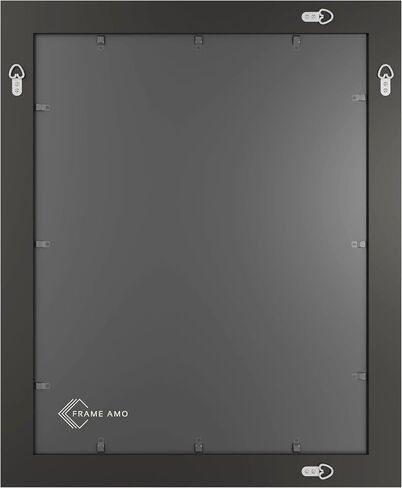 Frame Amo 18x24 White Solid Wood Poster Frame, White Mat for 16x20 Image, Tempered Glass Front, 1.5 inch Wide, and 1 inch Thick in Saudi Arabia