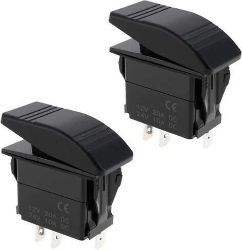 2Pcs 12V/24V 3Pin Boat Rocker Switches SPST On-Off Waterproof IP68 for Car Boat RV SUV Caravans Truck (Blue and Red) in Saudi Arabia