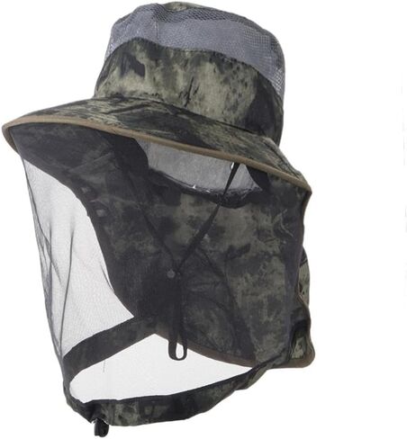 Fisherman Hat - Bee & Bug Defense Camo Fishing Cap, Lightweight Breathable Mesh for Outdoor, Hiking, Camping (Green) in Saudi Arabia