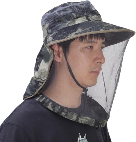 Fisherman Hat - Bee & Bug Defense Camo Fishing Cap, Lightweight Breathable Mesh for Outdoor, Hiking, Camping (Green) in Saudi Arabia