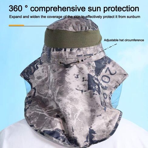 Fisherman Hat - Bee & Bug Defense Camo Fishing Cap, Lightweight Breathable Mesh for Outdoor, Hiking, Camping (Green) in Saudi Arabia
