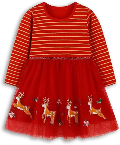 الفتيات الأكمام الطويلة فستان طفل فستان غير رسمي للأطفال in Kuwait