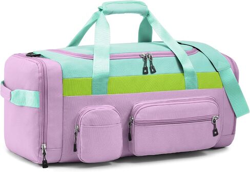 WOOMADA Kids Duffle Bag for Boys or Girls,Weekender Overnight Bag with Shoe Compartment & Wet Pocket Perfect For School, Sports, Overnight Trips(Teal Blue) in Saudi Arabia