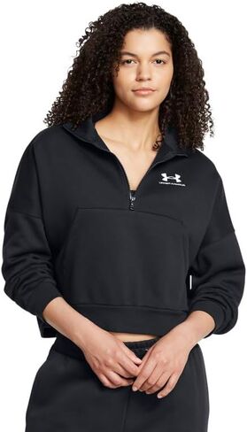 سويت شيرت نسائي من Under Armour مصنوع من الصوف بنصف سحاب كبير الحجم UA Icon - دفء فائق النعومة in Saudi Arabia