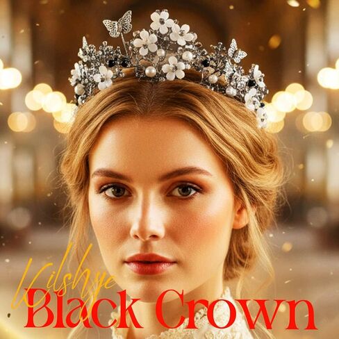 Kilshye Queen Crown Gold Tiaras and Crowns Butterfly Rhinestone Tiara Vintage Bridal Wedding Crown Assume Prom Prompiece للنساء والبنات in Saudi Arabia