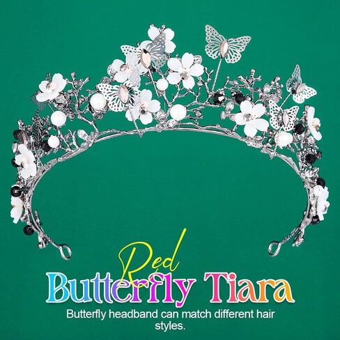 Kilshye Queen Crown Gold Tiaras and Crowns Butterfly Rhinestone Tiara Vintage Bridal Wedding Crown Assume Prom Prompiece للنساء والبنات in Saudi Arabia