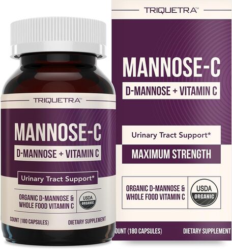 Mannose-C - د-مانوز عضوي + فيتامين C للأغذية الكاملة، مكمل طبيعي لدعم التهابات المسالك البولية لغسل وتنظيف المسالك البولية، صحة بولية عضوية معتمدة للنساء، نباتي، غير معدل وراثيًا (60 حصة) in Saudi Arabia