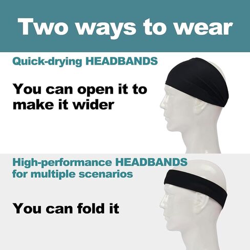 4 Piece Sports Headbands, Quick Dry Sweat Band, Stretchy Headband for Men and Women for Running, Football, Yoga, Fitness Workout, everyone in Saudi Arabia