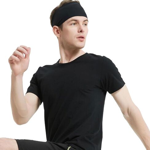 4 Piece Sports Headbands, Quick Dry Sweat Band, Stretchy Headband for Men and Women for Running, Football, Yoga, Fitness Workout, everyone in Saudi Arabia