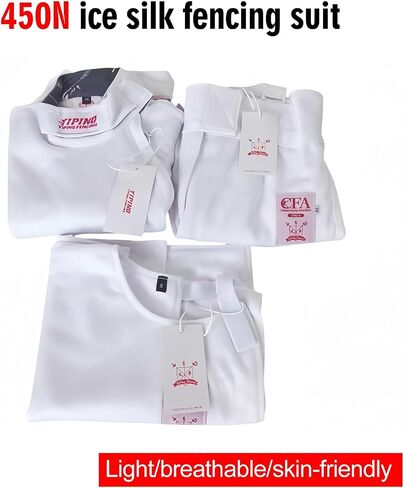450N Fencing Uniform Set, Ice Silk 3-Piece (Jacket, Pants, Vest), Ideal for Daily Training & Competition, Left Hand in Saudi Arabia