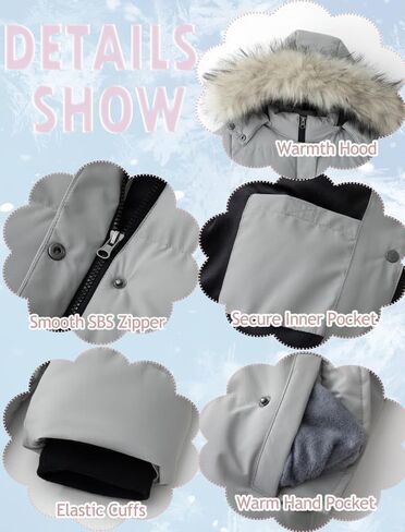 KVE Girl's Winter Thicken Puffer Long Coat Warm Jacket with Fur Removable Hood in Saudi Arabia