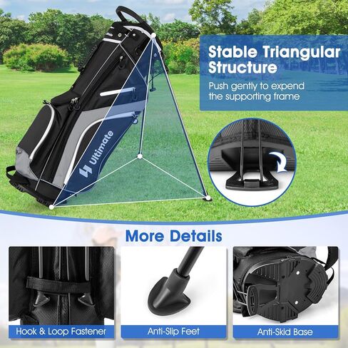 ULTIMATE 14-Way Golf Stand Bag, Portable Golf Bag w/ 6 Pockets,Cooler Bag & Waterproof Valuable Pocket, Rain Hood, Ergonomic Dual Strap System & Carrying Handles, 5 LBS Lightweight for Adults in Kuwait