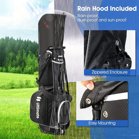 ULTIMATE 14-Way Golf Stand Bag, Portable Golf Bag w/ 6 Pockets,Cooler Bag & Waterproof Valuable Pocket, Rain Hood, Ergonomic Dual Strap System & Carrying Handles, 5 LBS Lightweight for Adults in Kuwait
