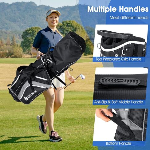 ULTIMATE 14-Way Golf Stand Bag, Portable Golf Bag w/ 6 Pockets,Cooler Bag & Waterproof Valuable Pocket, Rain Hood, Ergonomic Dual Strap System & Carrying Handles, 5 LBS Lightweight for Adults in Kuwait
