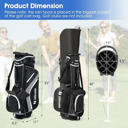 ULTIMATE 14-Way Golf Stand Bag, Portable Golf Bag w/ 6 Pockets,Cooler Bag & Waterproof Valuable Pocket, Rain Hood, Ergonomic Dual Strap System & Carrying Handles, 5 LBS Lightweight for Adults in Kuwait