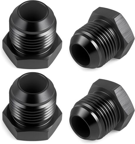 6AN Male Flare Blanking Plug Fitting Adapter Hex Aluminum Black 4PCS in Saudi Arabia