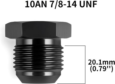 6AN Male Flare Blanking Plug Fitting Adapter Hex Aluminum Black 4PCS in Saudi Arabia
