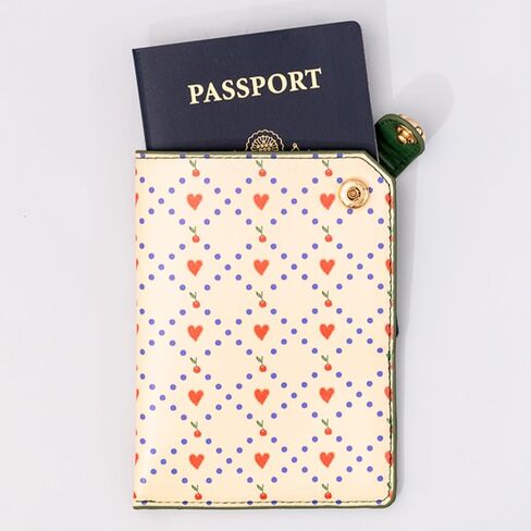 Ban.do Houghter Retro Passport Holder ، غطاء جواز سفر من جلد نباتي متين ، محفظة سفر مستوحاة من بطاقة بريدية (تحيات من الجنة) in Kuwait