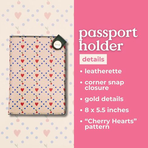 Ban.do Houghter Retro Passport Holder ، غطاء جواز سفر من جلد نباتي متين ، محفظة سفر مستوحاة من بطاقة بريدية (تحيات من الجنة) in Kuwait