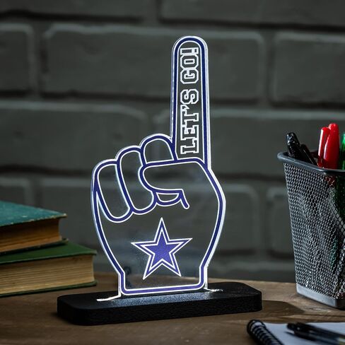 لافتات إضاءة LED من NFL Dallas Cowboys لتزيين سطح الطاولة من الفوم لكرة القدم، مصباح إضاءة ليلي للمكتب قائم بذاته للمنزل والمكتب وكهف الرجل، هدية عيد الميلاد للرجال والنساء، صنع في الولايات المتحدة الأمريكية in Saudi Arabia