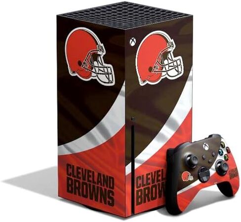 ملصق Skinit المخصص للألعاب متوافق مع حزمة Xbox Series X - تصميم مرخص رسميًا من NFL Cleveland Browns in Kuwait